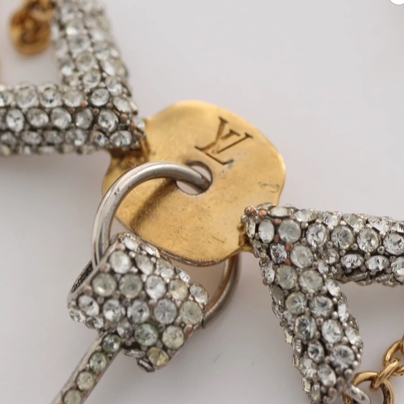 Sold - Louis Vuitton LV ESSENTIAL V BRACELET GP RHINESTONE GOLD CLEAR SWAROVSKI - Picture 5 of 12